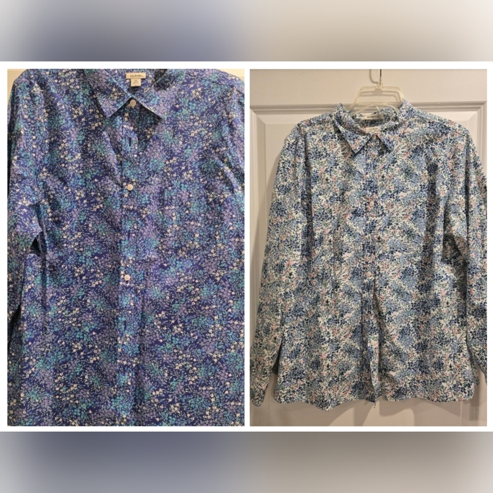 L.L. Bean Multicolor Floral Women's Casual Shirts